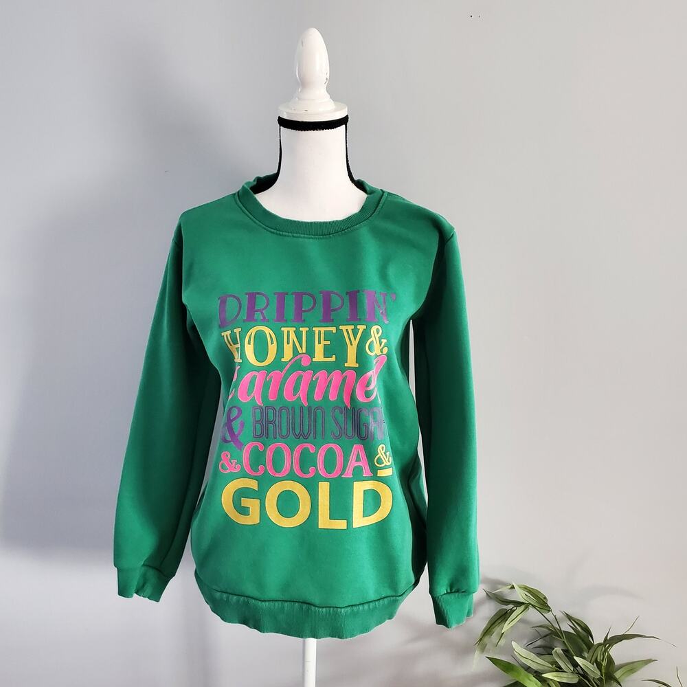 Izzy & Liv Drippin' Honey Green Melanin Sweatshirt S